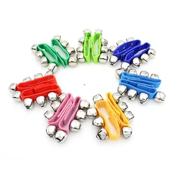 M MBAT Jingle Bells Bracelet Wrist Tambourine Fastener Tape Percussion Musical Toy Party Kids Educational Games Instruments