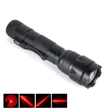 

BORUiT 1200LM WF-502B XPE Red LED Tactical Flashlight Single File Waterproof Torch 18650 Battery Lantern Hunting Bicycle Light