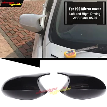 

For BMW E90 3 Series 320i 323i 325i Side Mirror Cover Caps ABS Gloss Black 1M Add on Style M3 Look Direct 1:1 Replacement 05-07
