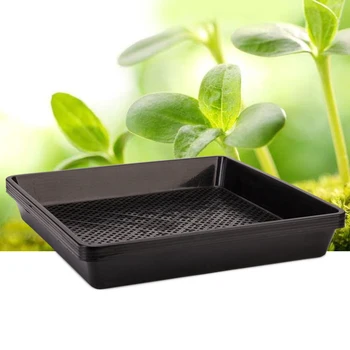 

Home Rectangle Heat Preservation Germination Nursery Tray Seedling Starter Flat Bottom Black Strength Planting Flower Pots