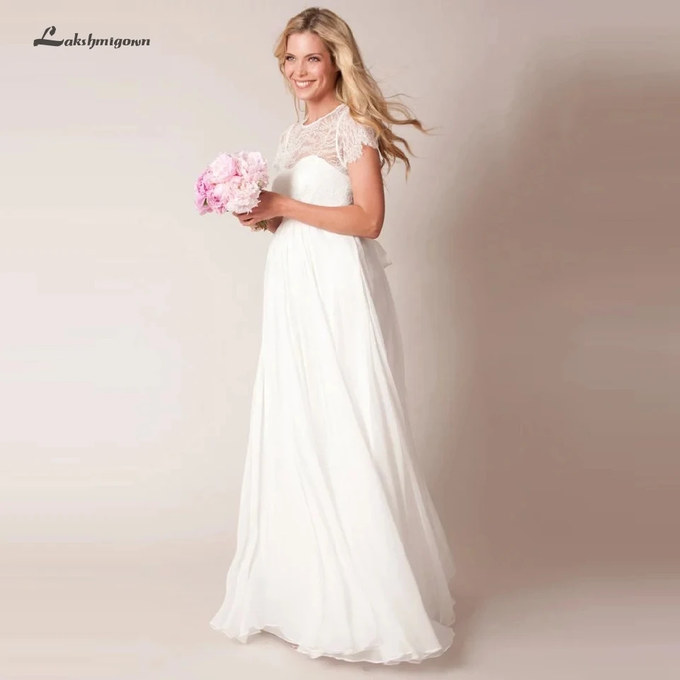 

Lakshmigown Beach Wedding Dress Pregnant Lace Bodice Vestido de Novia Vintage Bridal Wedding Dress Boho Style 2020