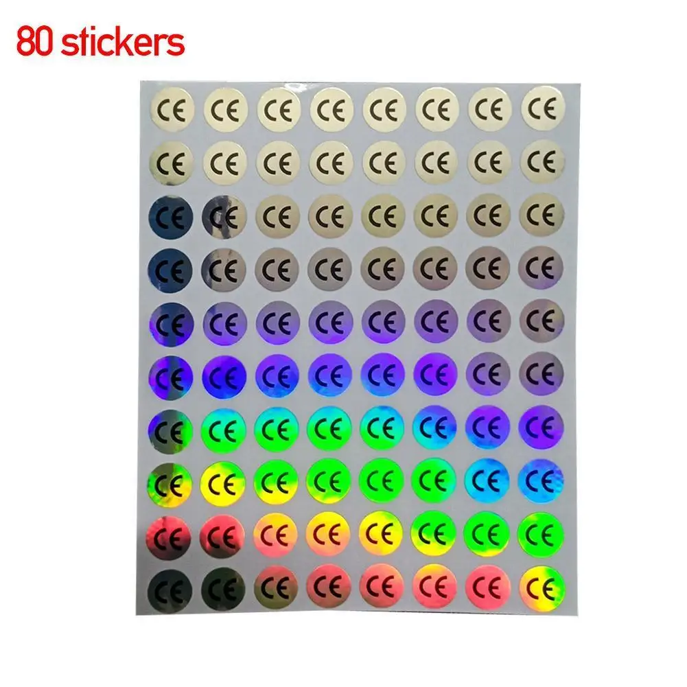 3 Sheets CE Certificated Label Sticker QC 10MM Round Label Hologram Stickers Color-changing Waterproof Sticker For Electronic