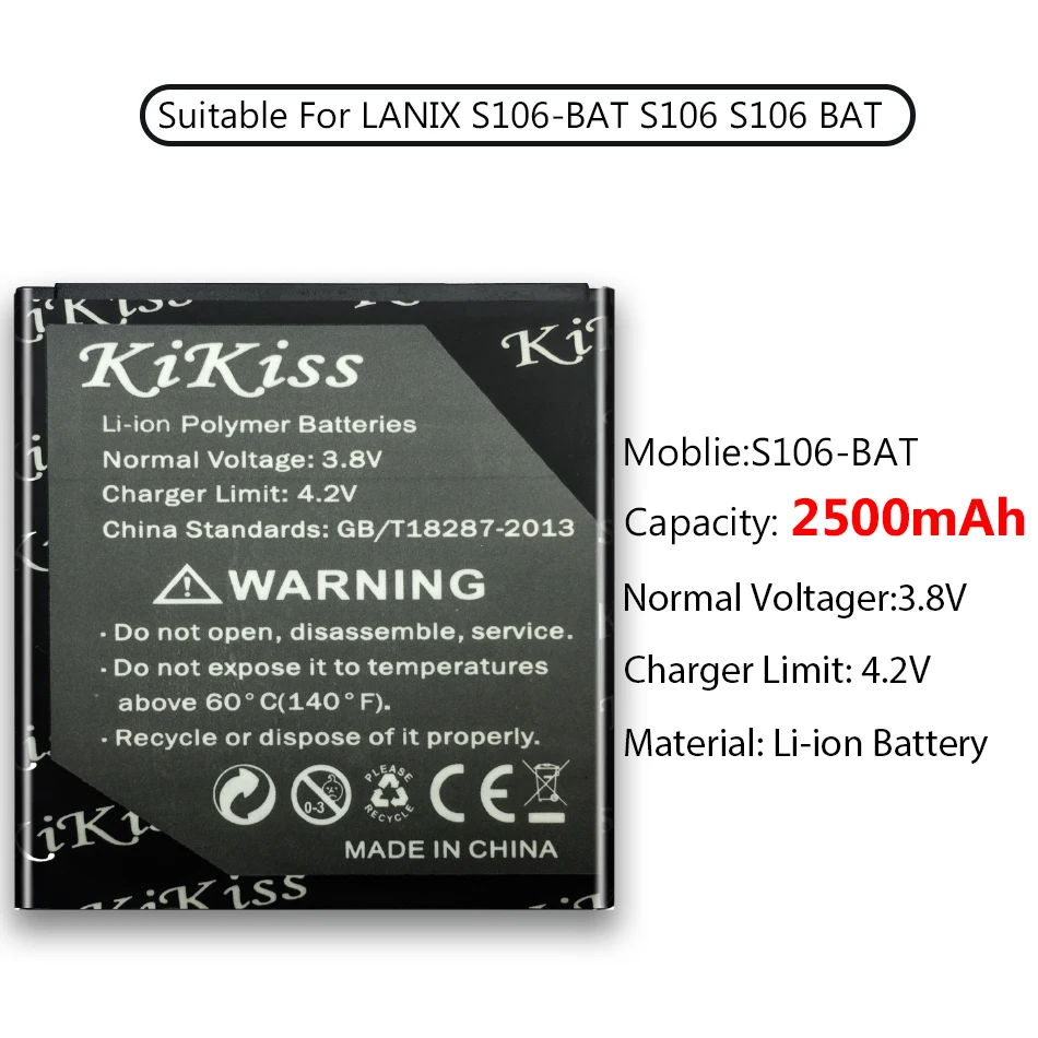 2500 мАч аккумулятор для смартфона LANIX S106-BAT S106 BAT+ номер отслеживания