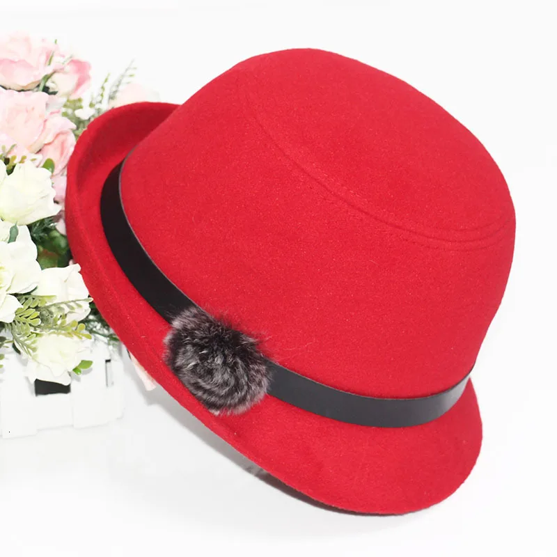 Fedoras Женская мода джазовая шляпа лето весна черная Шерстяная кепка Уличная