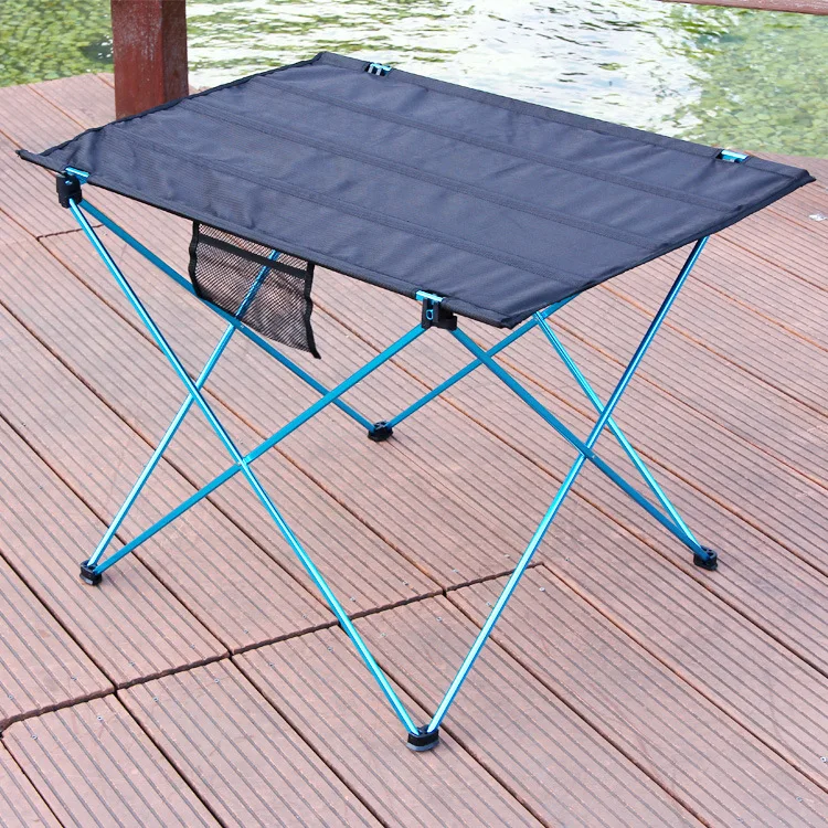 Открытый складной стол из алюминиевого сплава ультра-светильник портативный стол Кемпинг Пикник барбекю стол уличный поставщик случайный стол - Цвет: Blue 56x43x38