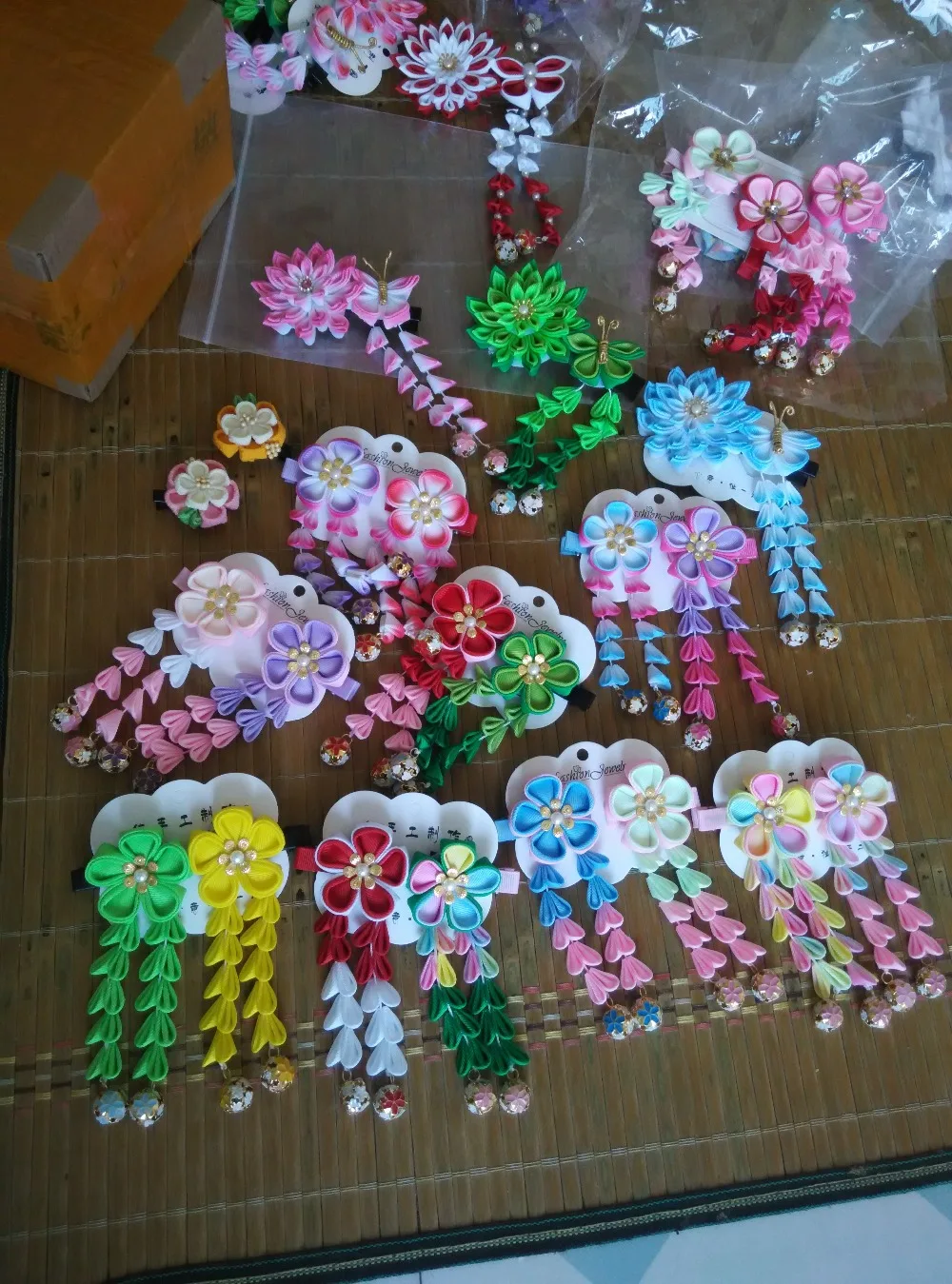 LALAVARA-custom-made-kimono-sakura-barrettes-Japanese-traditional-kanzashi-children-girls-Hair-Accessories