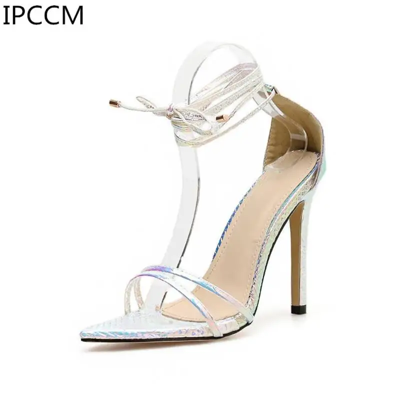 

2019 Summer New European And American Exquisite Mature Comfortable Silver Pointed Sweat-absorbent Women's High-heeled Sandals