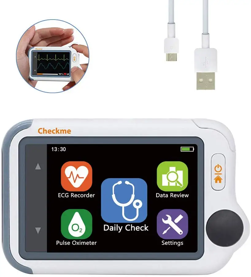 Portable Vital Signs Monitor with APP & PC Report ECG/EKG Monitor Pulse Oximeter Viatom Checkme Lit