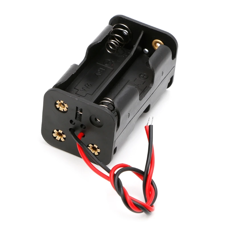 

6V Positive and Negative Double AAx4 Open Battery Holders Box with Wire Leads