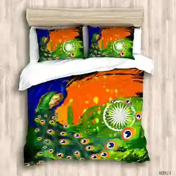 

Hot sale Luxury Bedding Set 3D pea cock Printing Duvet Cover Pillowcase Comfortable Queen King Size