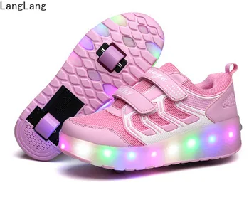 

Heelys Size 28-40 Children Wheel Sneakers USB Charged LED Roller Shoes for Kids Girls Boys Glowing Skate Led Shoes