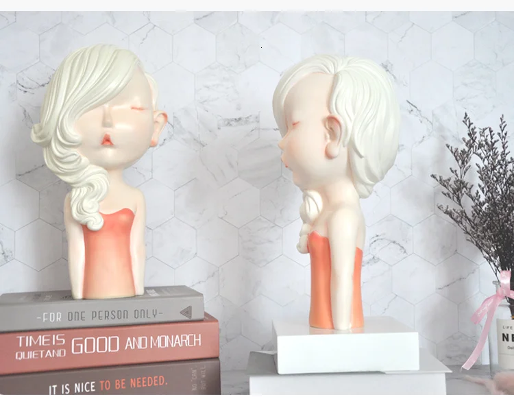 Nordic Angel beautiful girl decorations home table resin decoration accessories modern small lovely kiss and best gift statue