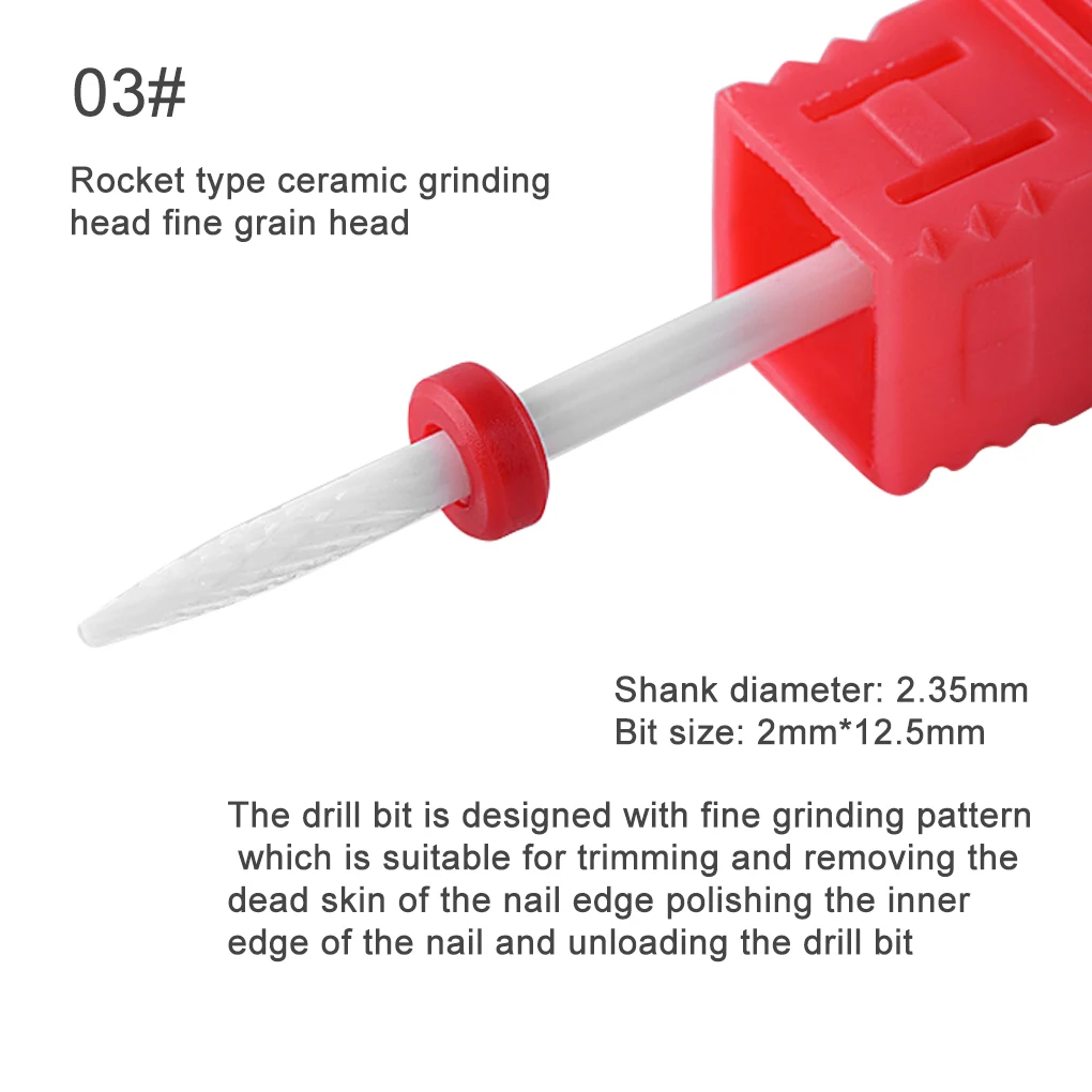 Ceramic Nail Drill Bit Electric Nail Grinding Machine Bits Manicure Art Tools Grinding Head Manicure Pedicure Tool