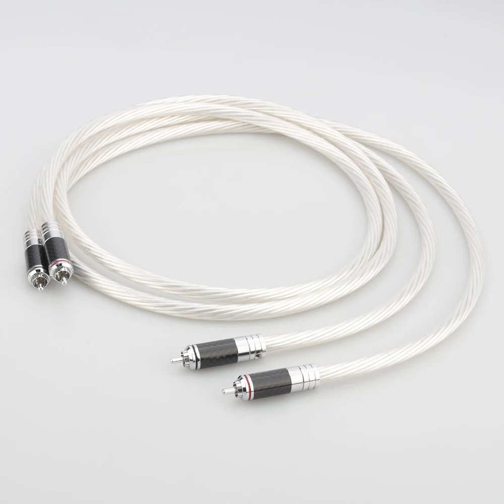 Audiocrast OCC пара HIFI 7N посеребренный кабель RCA Hi end аудио 2RCA к для усилителя CD DVD