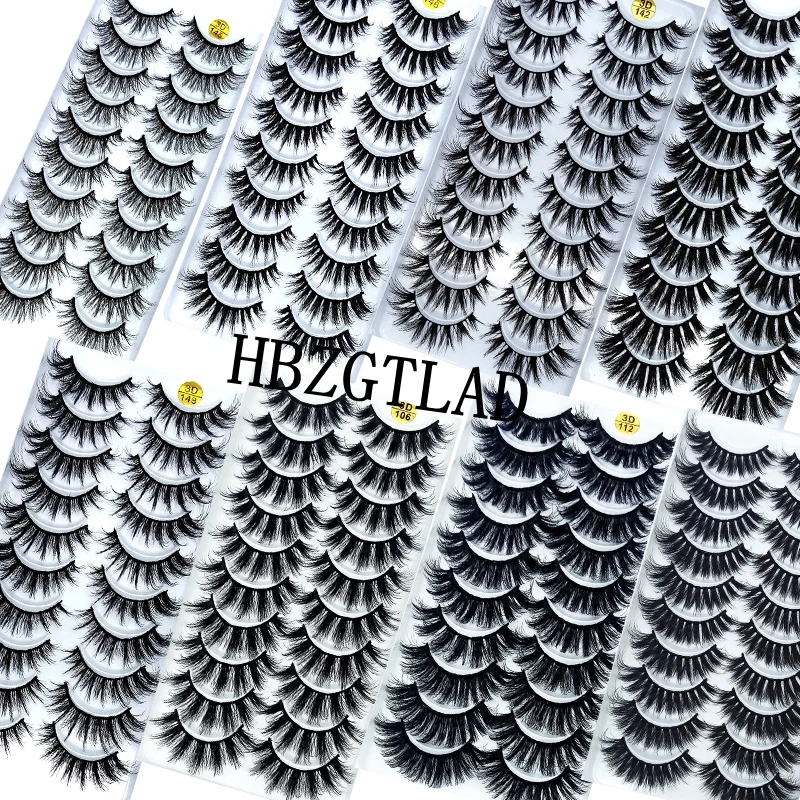 Eye-Makeup-Tools False-Eyelashes Mink-Hair Fluffy Soft Natural 3/10-Pairs Handmade Wispy