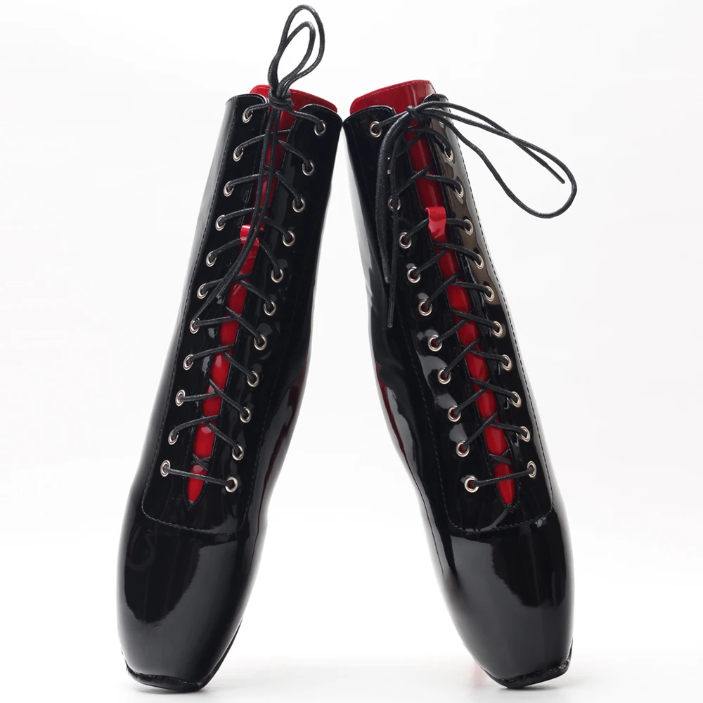 JIALUOWEI 섹시한 하이힐 페티쉬 발레 앵클 부츠 Size36-46, 7 인치