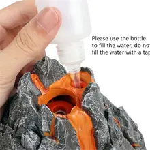 Simulation Volcano Model Spray Red Light Train Dinosaur Model Toy Accessories