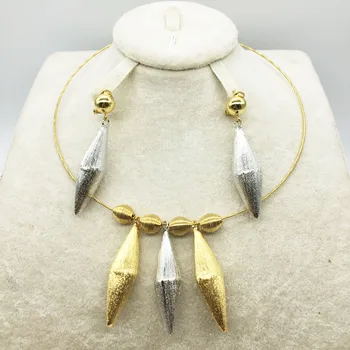 

HOT Fashion wedding Dubai Africa Nigeria African Jewelry set gold-color necklace Earrings romantic woman Bridal Jewelry Sets