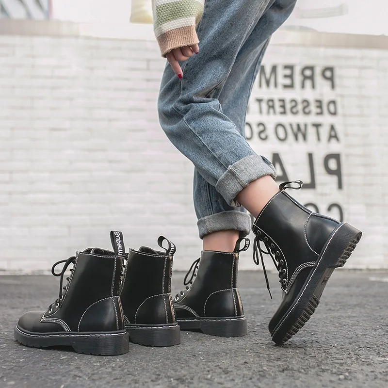 

Shoes England 2019 Trendy Shoes Thick Bottomed New Style Martin Boots Women's Women's-Style Autumn & Winter Spring And Autumn pl