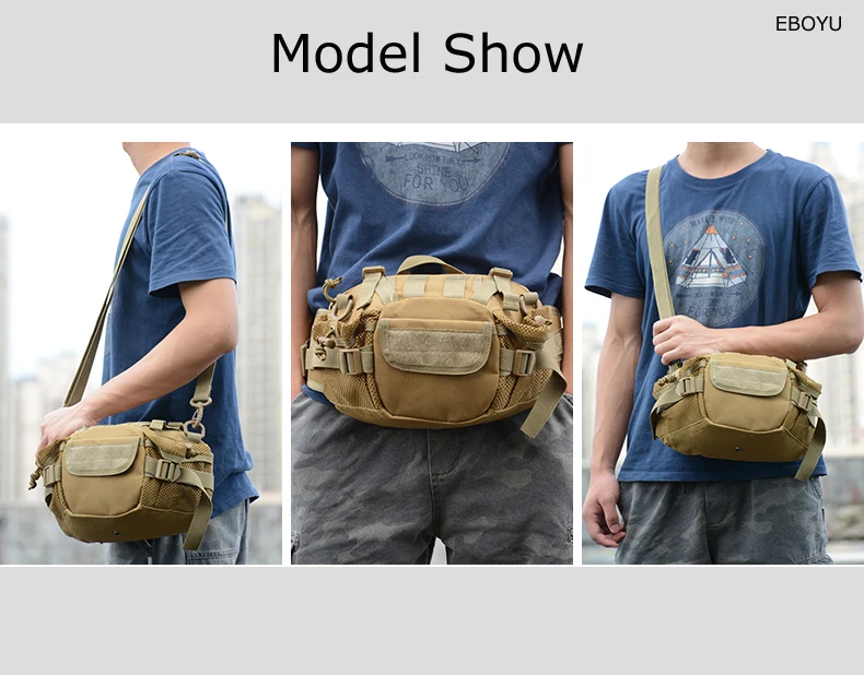 EBOYU 900D Outdoor Waterproof Multifunctional Tactical Waist Bag Multifunction Pockets Small EDC Camping Hiking Trekking