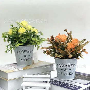 

fang yun INS Northern European-Style Simulation Pot Plant Retro Plant Furniture Hotel Furnishings Decoration Iron Art Basin