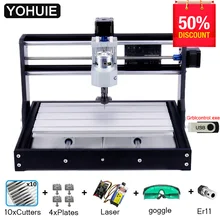 YOHUIE-cortador láser CNC 3000 Pro, Mini máquina fresadora de 3 ejes, controlador GRBL, grabador láser, 3018 pedidos