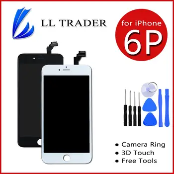 

For iPhone 6 Plus LCD Display 6P Touch Screen Digitizer Assembly Home Button+Front Camera+Earpiece Free Tools Free Shipping