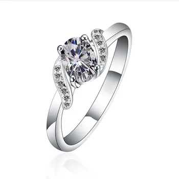 

Trendy 1Ct D-E Moissanite Diamond Ring Test Positive as Real Diamond noble 925 Sterling Silver Rings