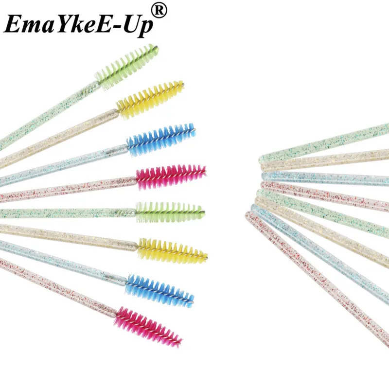 50 шт Женские Модные кисти для ресниц, одноразовые кисти для макияжа, Хрустальные кисти для бровей/ресниц/туши для ресниц, кисти для ресниц
