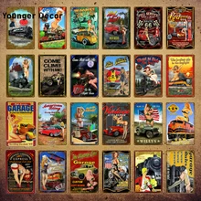 Винтажная Соблазнительная девушка с легковой автомобиль автобус грузовик постер с поездом сексуальные дамские металлические знаки для гаража Декор стены Бар Паб Клуб Ретро-табличка YI-014