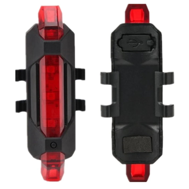 Портативный USB Перезаряжаемые велосипед хвост сзади безопасности Предупреждение светильник хвост светильник яркий Usb велосипедные фары светильник Usb аккумуляторные светодиодные - Цвет: Red