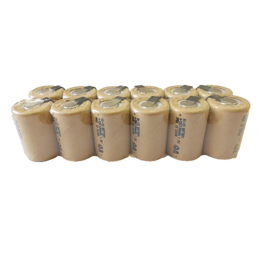 Sub c nicd 12 шт. Ni-CD 4/5SC1300mAh батарея высокой мощности с вкладками 10C 1 2 V аккумуляторная