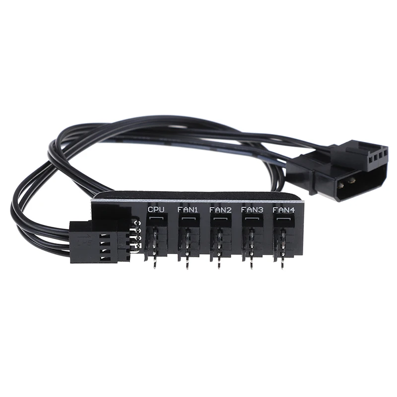 

1 To 5 4Pin CPU cooler case fan Hub splitter adapter power cable 5-Port Fan Hub 5-Port Fan Hub