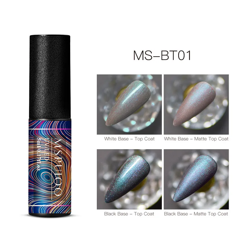 S09145 MSRUIOO 5 мл блестящая голографическая УФ-гель для ногтей телесного цвета блестки замочить от УФ-гель лак DIY лак для ногтей - Цвет: S09145