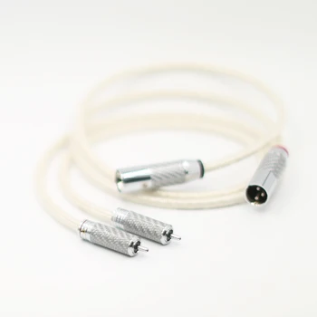 

1 Pair Hifi Audio Silver plated OFC RCA cable Analog cable carbon fiber RCA TO XLR Male Plug Audiophile Audio Cable