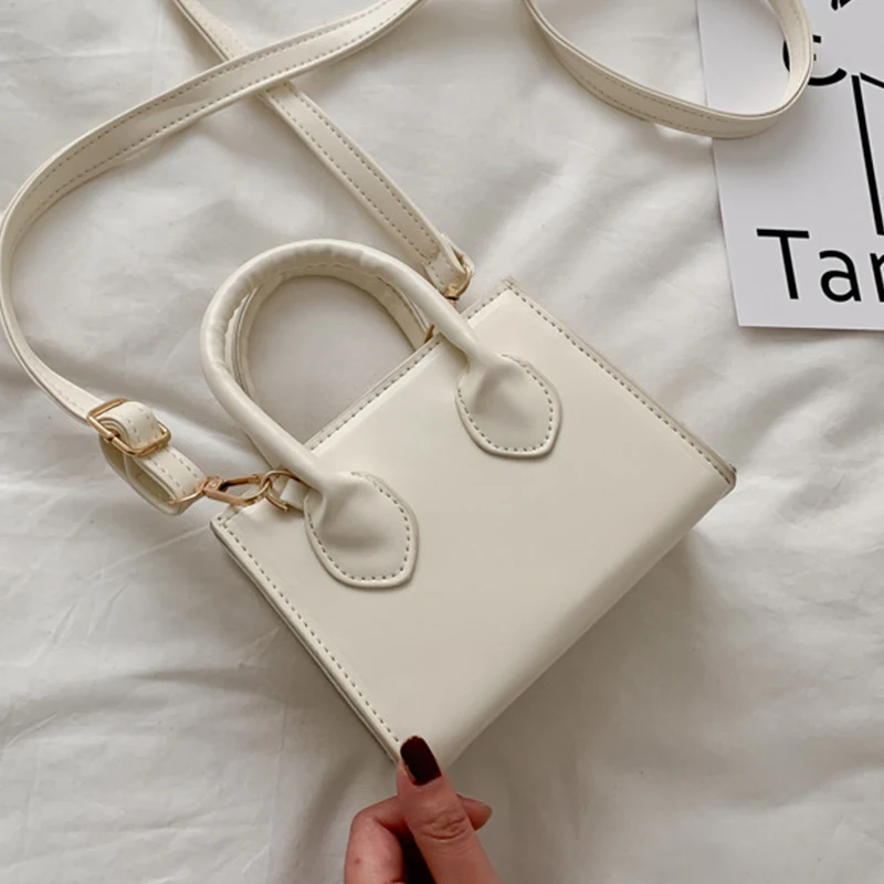 

Casual Solid Color Top-handle Women's Handbag Designer Small PU Leather Shoulder Crossbody Bags for Women 2020 Fashion Purses