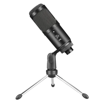 

USB Condenser Gaming Microphone for Laptop Windows Studio Recording Built-In Sound Card.