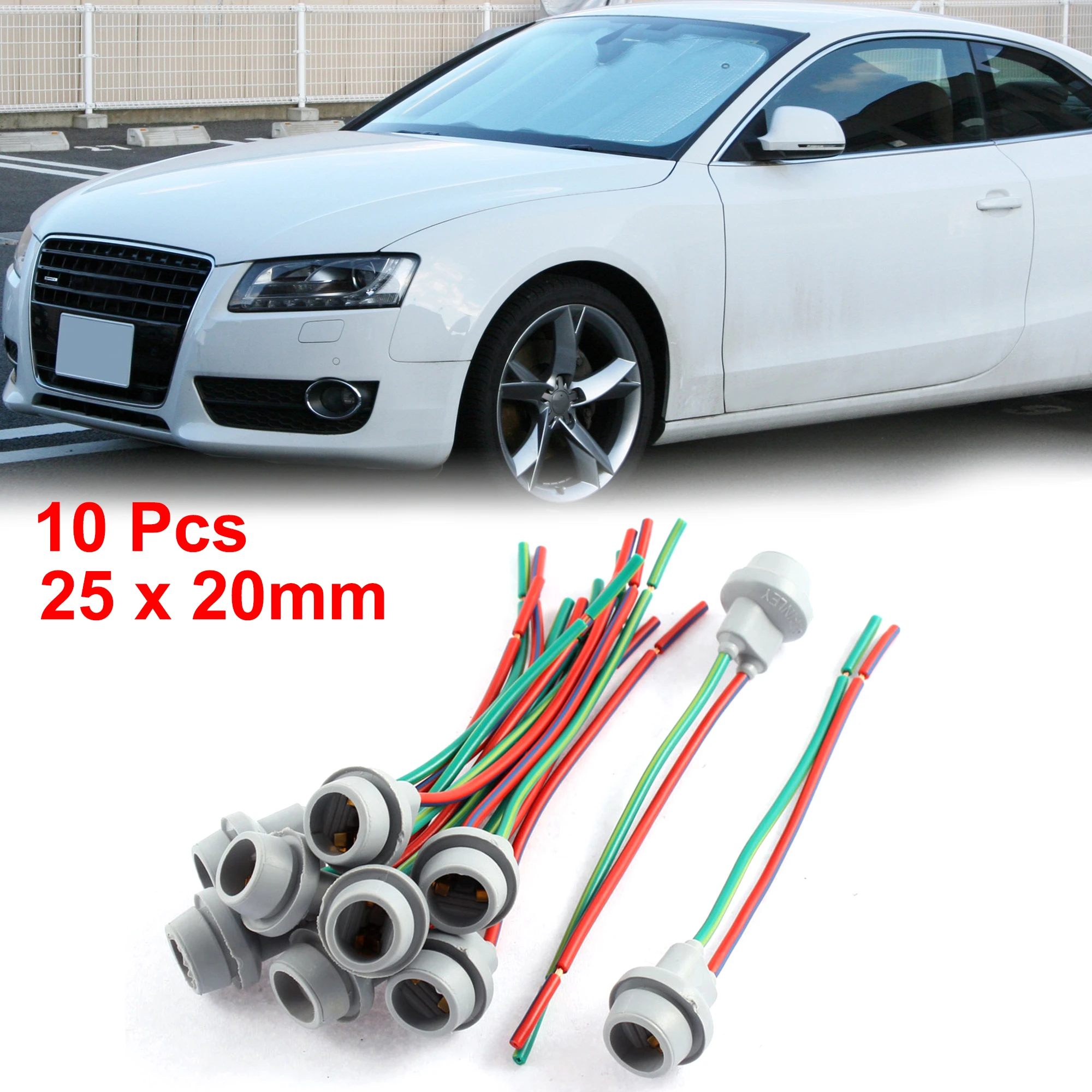 T10 W5W 194 168 Car Light Socket Adapter Harness - 2PCS Pre-Wired Connector Replacement