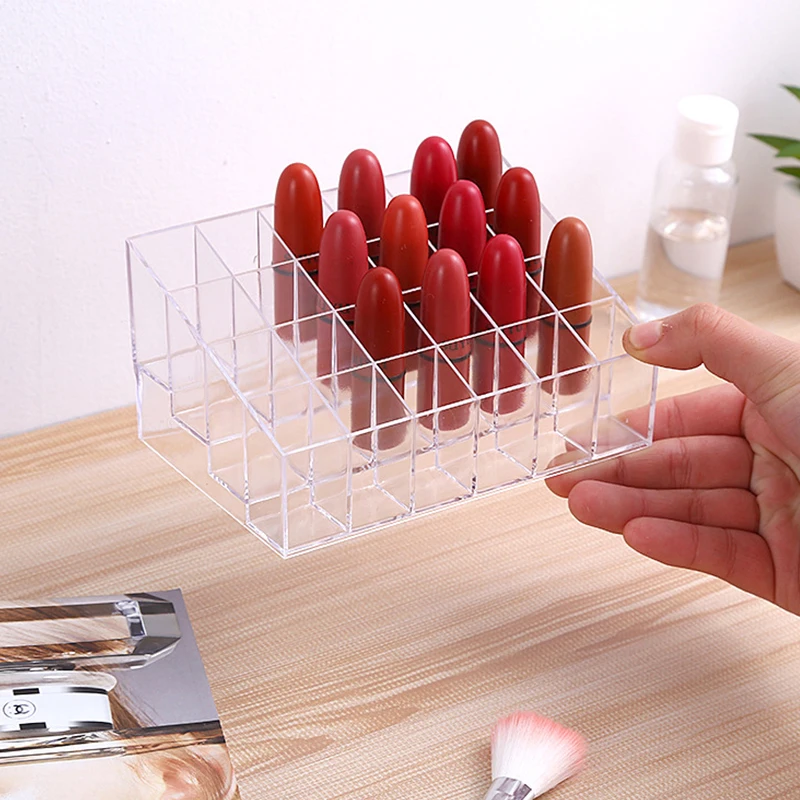 

LHX 24 Grid Makeup Organizer Storage Box Cosmetic Box Lipstick Jewelry Box Case Holder Display Stand make up organizer HP1321c1