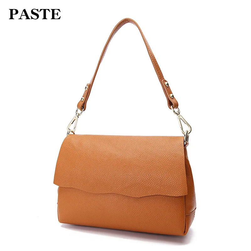 

2019 Spring And Summer New Style Fashion Full-grain Leather Flap Bag Shoulder Bag/ Hand Bag Shoulder Bag Versatile WOMEN'S Leath