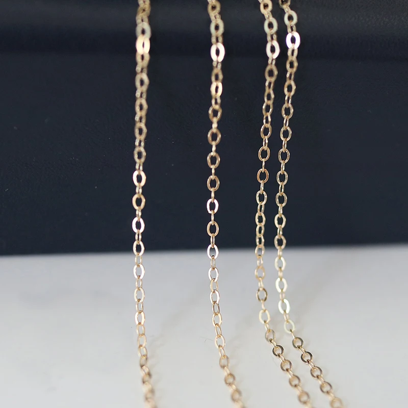 Non Tarnish 14K Gold Filled 1.65mm O Flat Thin Chain for Jewlery Making 1meter | Украшения и аксессуары