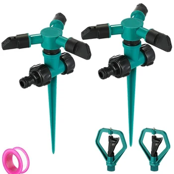 

Lawn Sprinkler (Set of 2) 360 Degree Automatically Rotating Sprinklers for Garden with 2 Pcs Butterfly Rotary Sprinklers Rotatin