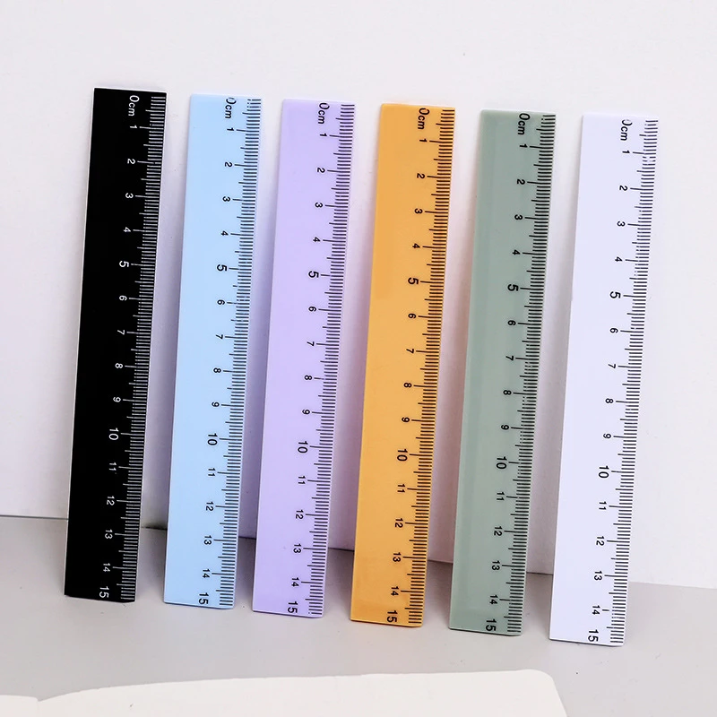 Lytwtws Morandi-regla de plástico para oficina y escuela, suministros de papelería Kawaii, dulce, dibujo, regalo, 1 Uds.