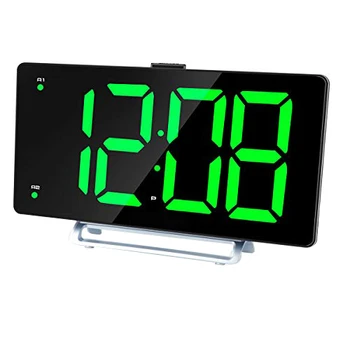 

Large Alarm Clock 9 Inch LED Digital Display Dual Alarm with USB Charger Port 0-100 Dimmer for Seniors Simple Bedside Big Number