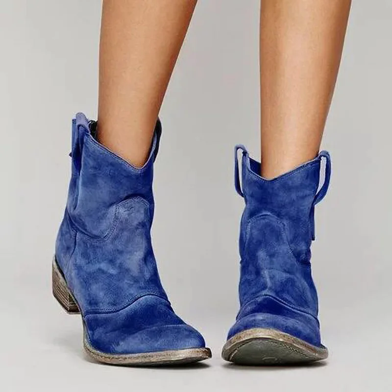 Pouch Monday Specified Jeffrey Campbell Blue Cowboy Boots | Blue Brown Cowgirl Boots - Botas  Classic Suede - Aliexpress