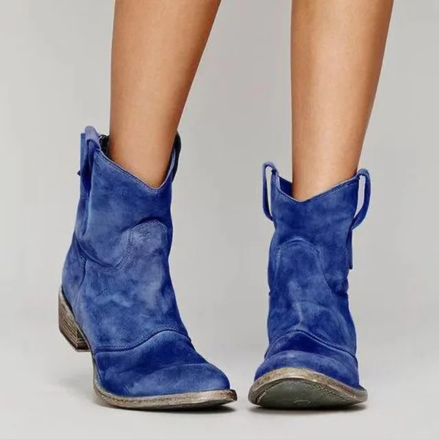 blue leather cowboy boots