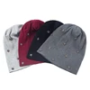 Geebro Women Star Ribbed knitted Cotton skullies Beanie Casual Soft Design Solid Bonnets hat Ladies Slouchy Hat Wholesale 1