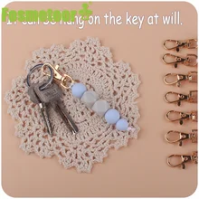 Fosmeteor – porte clés acrylique en perles de Silicone, pour les clés, Bracelet, pendentif, pour femmes, breloques, pompon, jouet, cadeau 