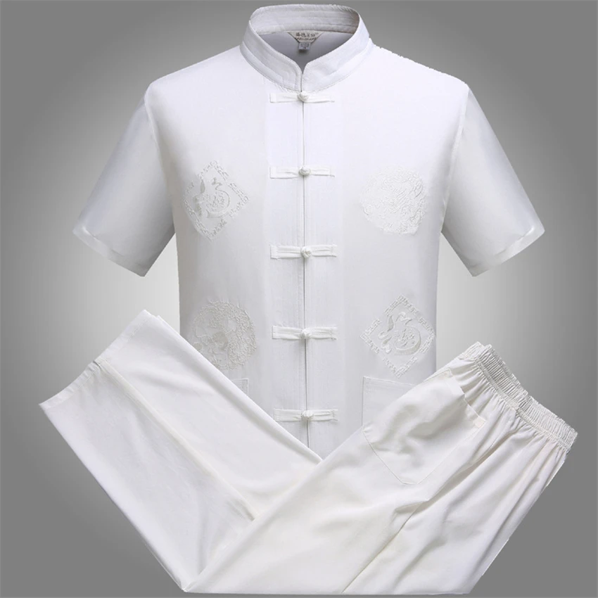 Men Tang Suit Traditional Chinese Clothing Jackey Chinese Shirt Style New Year Top Pant Hanfu Kung Fu Clothing Blouse Party
