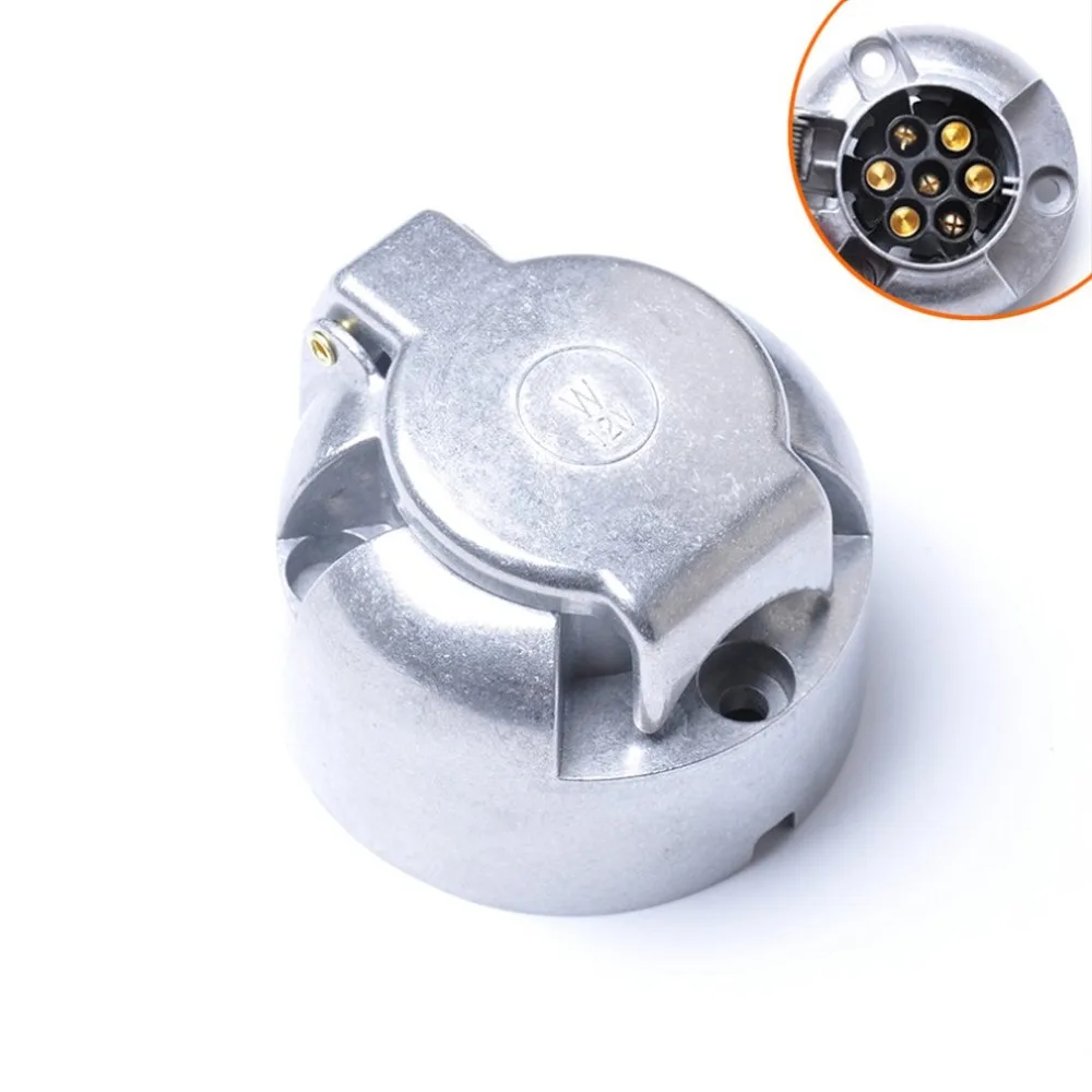 12V 7 Pin Круглый алюминиевый прицеп розетка водонепроницаемый трейлер Towbar разъем